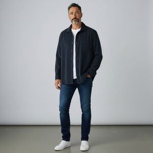 M. Singer Mens Corduroy Button Down Shirt Navy Blue XL M010-CRD Long Sleeve‎